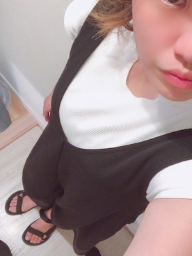 「LEPSIM（レプシィム）のアイテム（サロペット/オーバーオール）」を使った、Rinさん（レディース・160cm）の夏コーディネート