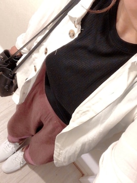 「niko and...（ニコアンド）のCLEARリネンレーヨンワイドパンツ（その他パンツ）」を使った、Rinさん（レディース・160cm）の春コーディネート
