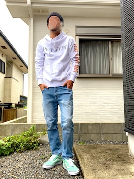 「PENDLETON（ペンドルトン）のアイテム（パーカー）」を使った、kuさん（メンズ・179cm）の冬コーディネート