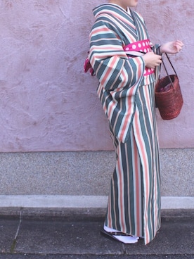 「撮影」｜「アイテム（浴衣）」を使った、𝘼 𝙆 𝙄さん（レディース・149cm）の冬コーディネート