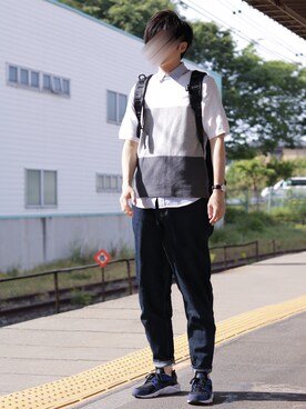 「Daniel Wellington（ダニエルウェリントン）の【Daniel Wellington】レザーバンド３６ＭＭ（アナログ腕時計）」を使った、GPさん（メンズ・163cm）の春コーディネート