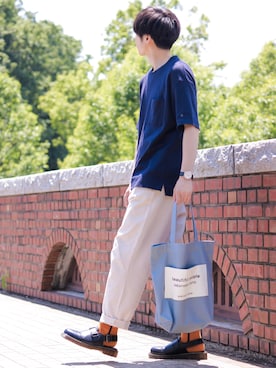 「classicalelf（クラシカルエルフ）のアイテム（チノパンツ）」を使った、GPさん（メンズ・163cm）の春コーディネート