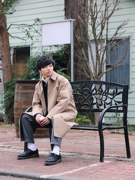 「UNIQLO（ユニクロ）のタートルネックT（長袖）（Tシャツ/カットソー）」を使った、GPさん（メンズ・163cm）の冬コーディネート