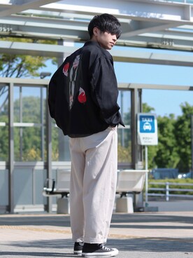 「アイテム（福袋/福箱、ブラック系）」を使った、GPさん（メンズ・163cm）の春コーディネート