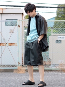 「EMMA  CLOTHES」｜「アイテム（セットアップ）」を使った、GPさん（メンズ・163cm）の春コーディネート