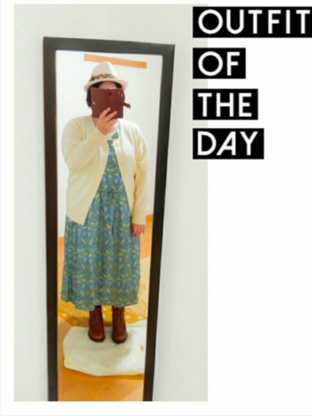 「でぶ、ぽっちゃり、デブでもオシャレ、ぽっちゃりコーデ、鳥柄、フランシュリッペ、as know as olaca、franche lippee、カーディガン、春コーデ」｜「SWIMMERのアイテム（ハット、ピンク系）」を使った、ポンポコさん（レディース・157cm）の春コーディネートの1枚目の写真