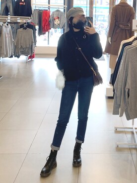 「休闲」｜「アイテム（その他アウター）」を使った、KreuzRoseさん（レディース・164cm）の冬コーディネート