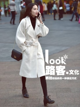 「PRADA（プラダ）のアイテム（ブーティ）」を使った、幸福一万年吧さん（レディース・165cm）の冬コーディネート