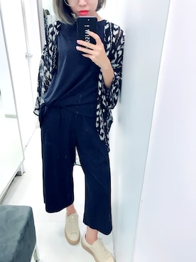 「NET（ネット）のアイテム（オールインワン・サロペット）」を使った、龔玥さん（レディース・154cm）の夏コーディネート