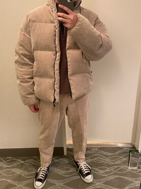「アイテム（その他アウター、ホワイト系）」を使った、かうさん（メンズ・173cm）の冬コーディネート