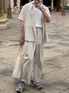 「NEW BALANCE（ニューバランス）の【国内exclusive】＜New Balance（ニューバランス）＞ CM878/スニーカー ・（スニーカー、グレー系）」を使った、かうさん（メンズ・173cm）の夏コーディネート