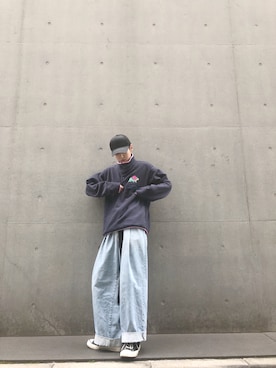 「Acne Studios（アクネストゥディオズ）のアイテム（キャップ）」を使った、podakaさん（メンズ・174cm）の春コーディネート
