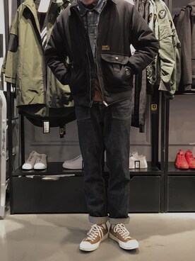 「CONVERSE（コンバース）のアイテム（アクセサリー）」を使った、藤原先生さん（メンズ・183cm）の冬コーディネート