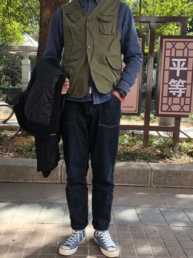 「CONVERSE（コンバース）のアイテム（アクセサリー）」を使った、藤原先生さん（メンズ・183cm）の冬コーディネート