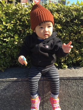 「Champion（チャンピオン）のアイテム（その他アウター）」を使った、みやこさん（レディース・166cm）の夏コーディネート