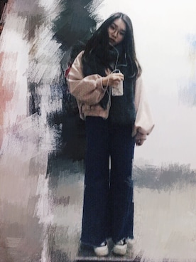 「spring」｜「アイテム（ノーカラージャケット）」を使った、Yuki Cikさん（レディース・163cm）の春コーディネート