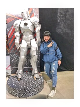 「LESS（レス）のアイテム（帽子）」を使った、彭婉さん（レディース・160cm）の春コーディネート