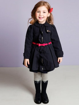 「アイテム（タイツ/ストッキング、ブルー系）」を使った、KidsTeddyさん（キッズ・100cm）の秋コーディネート