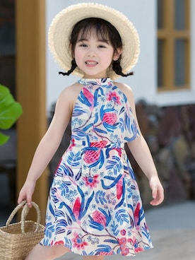 「フラワープリント」｜「アイテム（水着/着物・浴衣）」を使った、KidsTeddyさん（キッズ・100cm）の夏コーディネート