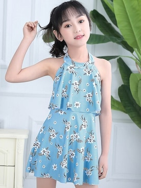 「フラワープリント」｜「アイテム（水着/着物・浴衣）」を使った、KidsTeddyさん（キッズ・100cm）の春コーディネート