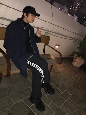 「MARCO（マルコ）のアイテム」を使った、小野さん（メンズ・166cm）の冬コーディネート