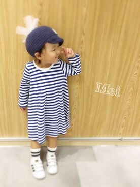 「2歳10ヶ月」｜「アイテム（ハンチング/ベレー帽）」を使った、♡Mei♡さん（キッズ・90cm）の秋コーディネート
