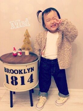 「もけもけ」｜「アイテム（その他）」を使った、♡Mei♡さん（キッズ・90cm）の秋コーディネート