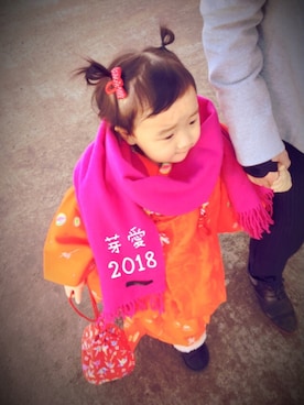 「後ろ姿⛩のアイテム（その他、その他）」を使った、♡Mei♡さん（キッズ・100cm）の冬コーディネート