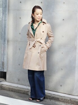 「JOURNAL STANDARD relume（ジャーナルスタンダード　レリューム）のアイテム（トレンチコート）」を使った、miyaさん（レディース・160cm）の冬コーディネート