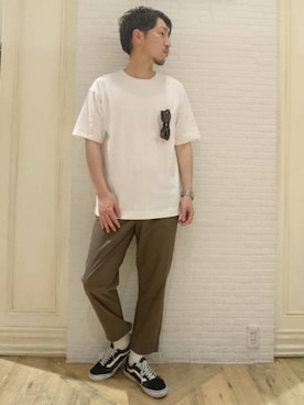 「USAコットン」｜まさるさんさん（メンズ・180cm）の春コーディネート
