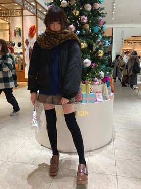 「Doublefocus（ダブルフォーカス）のアイテム（ジャケット/アウター）」を使った、遊佐さん（レディース・153cm）の冬コーディネート