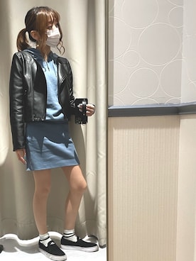 「春めきシューズ」｜「アイテム（ノーカラージャケット）」を使った、遊佐さん（レディース・153cm）の春コーディネート