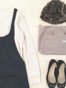 「JELLY BEANS」｜「アイテム（オールインワン・サロペット）」を使った、kanaさん（レディース・158cm）の冬コーディネート