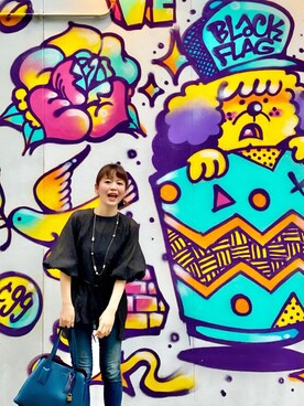 「MARC JACOBS（マークジェイコブス）のアイテム（トートバッグ）」を使った、kanaさん（レディース・158cm）の春コーディネート