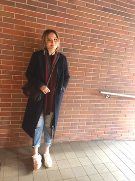 「asos（エイソス）のアイテム（ピーコート）」を使った、Amelie Ong さん（レディース・160cm）の冬コーディネート