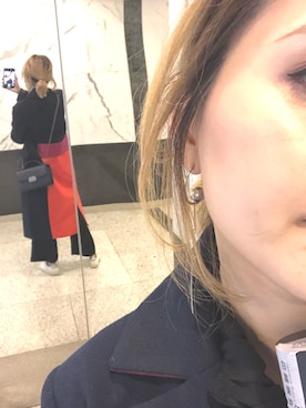 「asos（エイソス）のアイテム（ピーコート）」を使った、Amelie Ong さん（レディース・160cm）の冬コーディネート