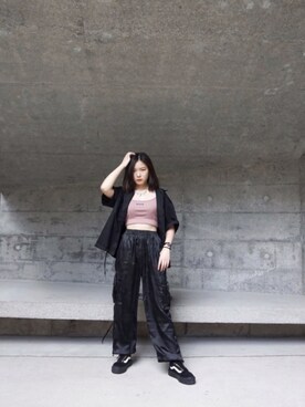 「mini（ミニ）のアイテム」を使った、レオナさん（レディース・159cm）の夏コーディネート