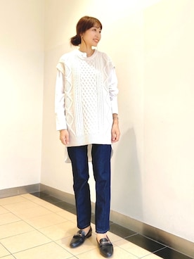 「SOMETHING（サムシング）のSOMETHING/TUBE STRAIGHT（デニムパンツ）」を使った、nano・universe ららぽーとTOKYO-BAY Womensさん（レディース・170cm）の秋コーディネート