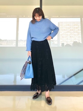 「マキシスカート」｜「アイテム（財布/小物）」を使った、nano・universe ららぽーとTOKYO-BAY Womensさん（レディース・170cm）の冬コーディネート