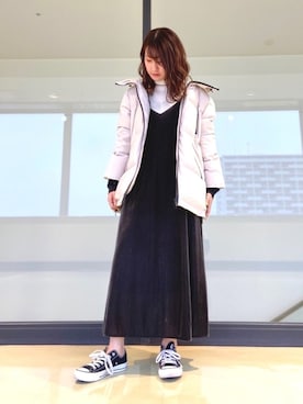 「アイテム（ダウンジャケット/コート、ベージュ系）」を使った、nano・universe ららぽーとTOKYO-BAY Womensさん（レディース・158cm）の冬コーディネート