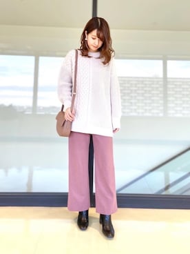 「NANO universe（ナノユニバース）のアイテム（ショルダーバッグ）」を使った、nano・universe ららぽーとTOKYO-BAY Womensさん（レディース・158cm）の冬コーディネート