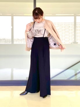 「NANO universe（ナノユニバース）のアイテム（ノーカラージャケット）」を使った、nano・universe ららぽーとTOKYO-BAY Womensさん（レディース・153cm）の冬コーディネート