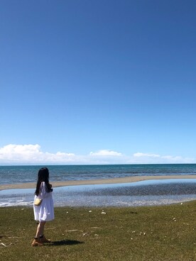 「travel」｜「アイテム（Tシャツ/カットソー）」を使った、谷代苏州的月饼さん（レディース・163cm）の夏コーディネート