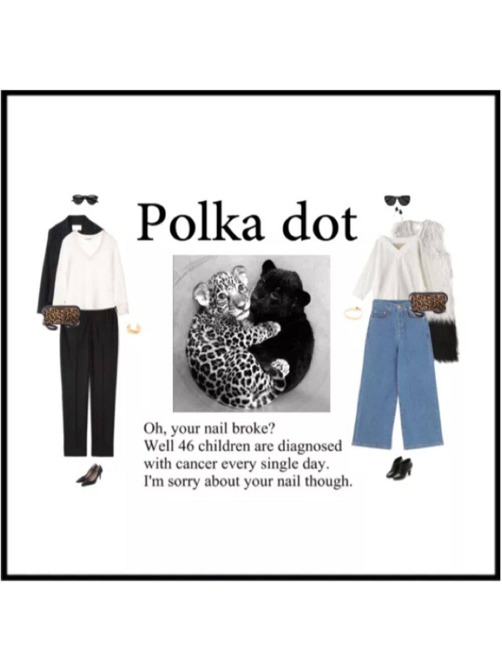 ホワイト系のTシャツ/カットソー、ブラック系のパンツ、その他のショルダーバッグを着用したレディースの秋コーディネートの1枚目の写真