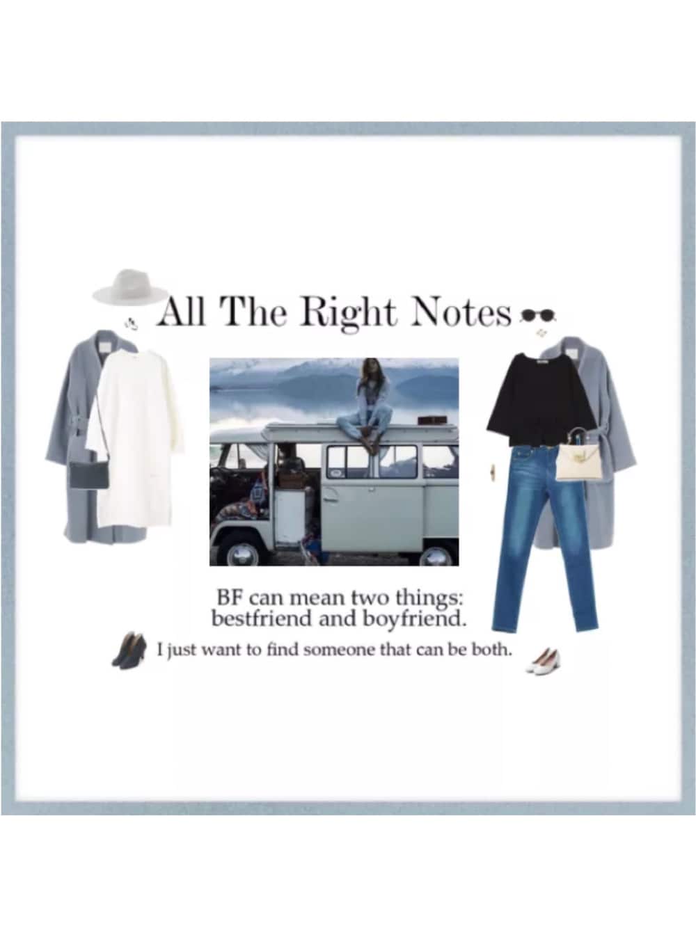 ホワイト系のワンピース、ブルー系のその他アウター、ブラック系のニット/セーターを着用したレディースの春コーディネートの1枚目の写真