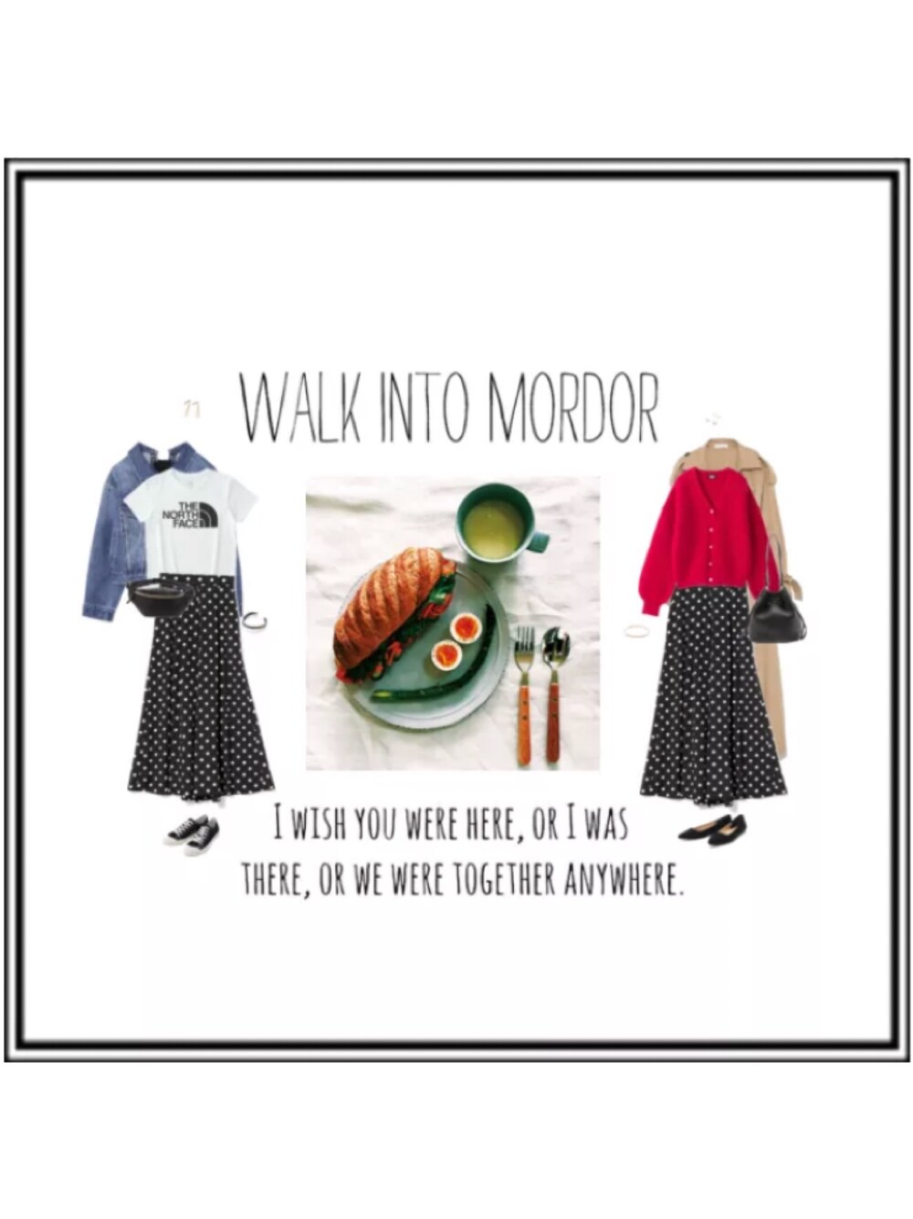 ホワイト系のTシャツ/カットソー、ブルー系のデニムジャケット、ベージュ系のトレンチコートを着用したレディースの春コーディネートの1枚目の写真