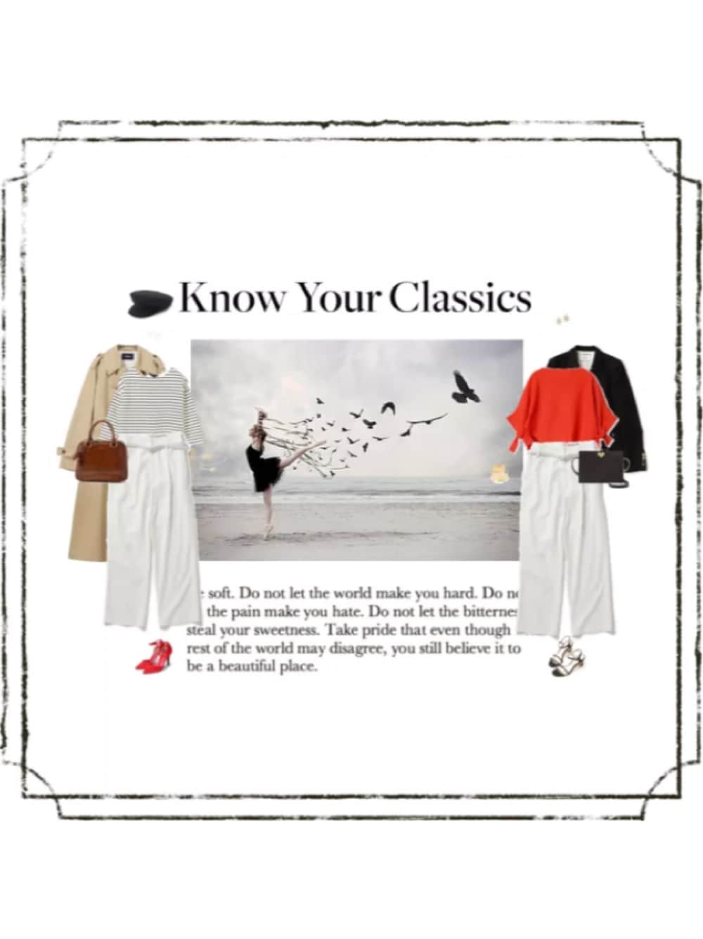 その他のTシャツ/カットソー、ベージュ系のトレンチコート、ブラック系のテーラードジャケットを着用したレディースの夏コーディネートの1枚目の写真