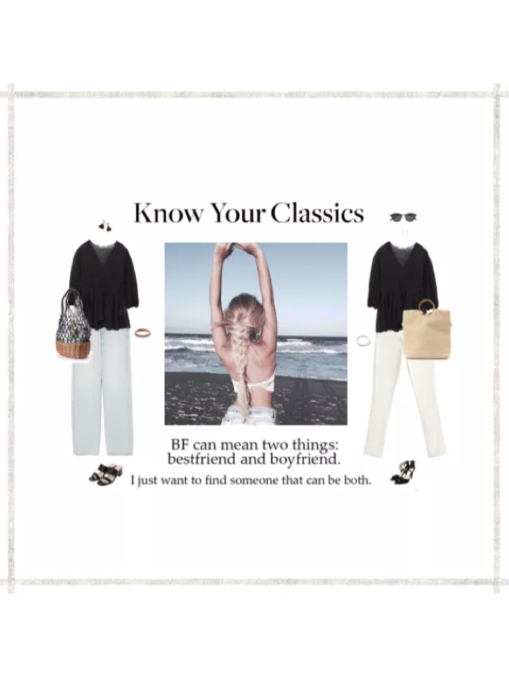 ブラック系のシャツ/ブラウス、ホワイト系のその他パンツ、ブルー系のデニムパンツを着用したレディースの夏コーディネートの1枚目の写真