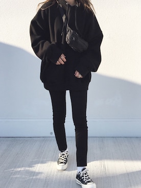 「アイテム（ボディバッグ/ウエストポーチ）」を使った、ayakaさん（レディース・156cm・20代）の冬コーディネート