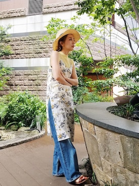 「Ungrid（アングリッド）のストラップサンダル（サンダル）」を使った、庄司　未菜美さん（レディース・159cm）の夏コーディネート